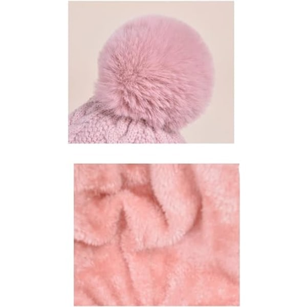 Damehuer i ét stykke Slouchy Fleece Hue Halstørklæde Maske Varm Vinter Strikket Hue Tyk Skull Ski Hue