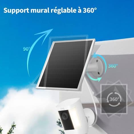 5W solcellelader for utendørs sikkerhetskameraer – DC 5V kompatibel med Micro USB og USB-C oppladbare batterikameraer