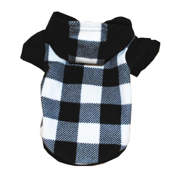 Hunde Vinterfrakke Tykkere Fleece Hunde-hættetrøjejakke Rød og sort Plaid Pet Varmt Outfit Vindtæt Vest Tøj til små hundehvalpe 4 XS