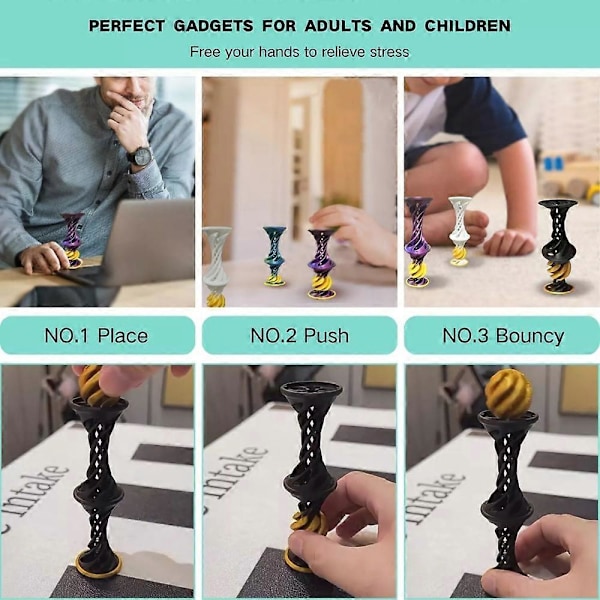3D Historie Umulig Kegle med Kugle, Spiral Kegle Fidget Legetøj