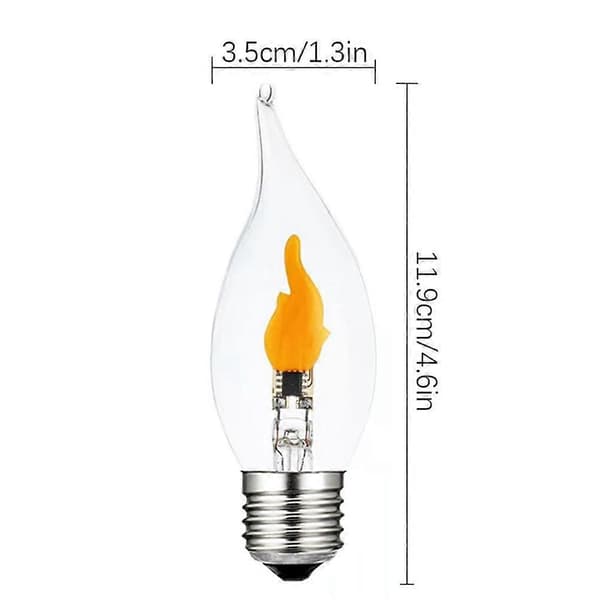 Flammeeffekt Pære 4.5V E27 Energibesparende til Indendørs Udendørs Dekoration 2pcs