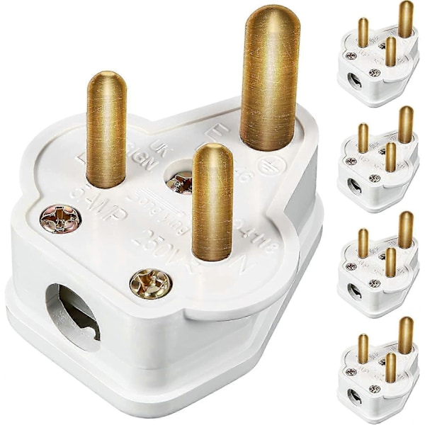 5 Amp Rundstiftplugger Strømplugger 3-Pinners Lysplugger For Scenebelysning Lampe (svart 5 stk) black 5