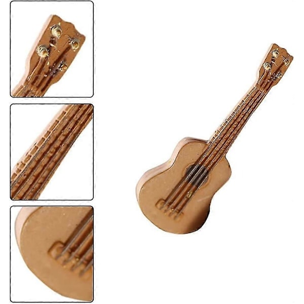 1 st Miniatyrgitarr Tillbehörssats för Féträdgård Hemträdgård Utomhusdekoration Ornament DIY Hantverksdekor