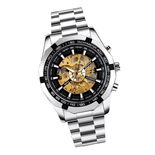 Automatisk Armbandsur för Män, Läderarmband, Exponerad Mekanism, Färgglad 20X4.5CM