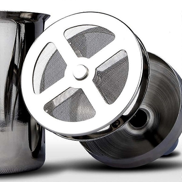 Manuell melkeskummer i rustfritt stål 400ml Dobbel Mesh Melkeskummer Skum Blender for Kaffe Latte Varm Sjokolade Cappuccino Lefou STOL