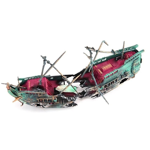 Stor Akvarium Skeppsvrak Dekor Båt Plast Set Resin Skepp Fisk Tank Ornament För Akvarium Dekor A