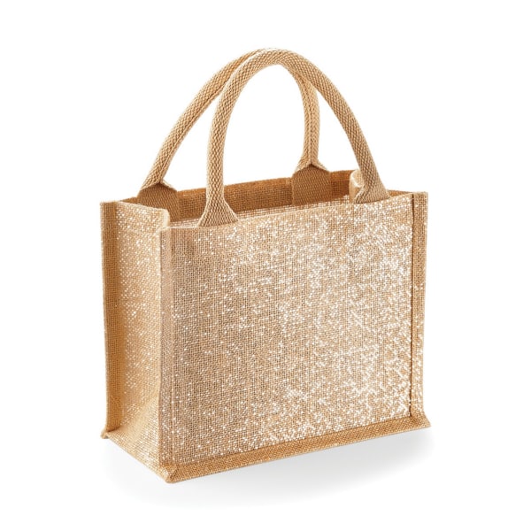 Shimmer Jute Mini Presentpåse Naturligt guld Natural Gold One Size