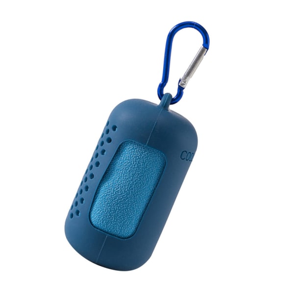 Sport svettabsorberande gym hurtigtorkande hängande hals kallsvett håndduk blå 30*80cm trumma silikonväska