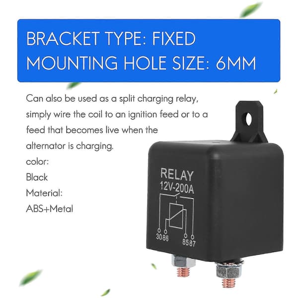 12V 200A normalt åbent 4-benet relæ