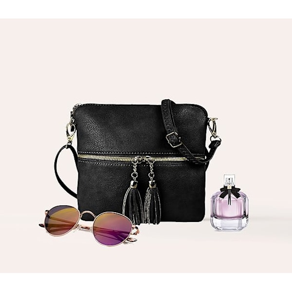 Crossbody-väskor för dam, designade små axelväskor för dam i konstläder med justerbar axelrem, messenger-väskor för dam med flera fack