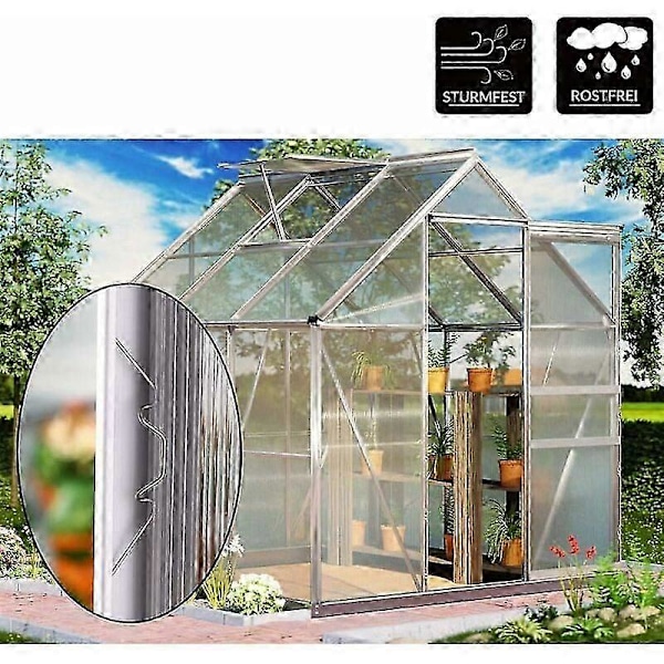 Greenhouse Guardian, Starka fästklammer för dubbelkammarplattor, bladfjäderklämmor som säkerställer stormsäkert skydd i ditt växthus