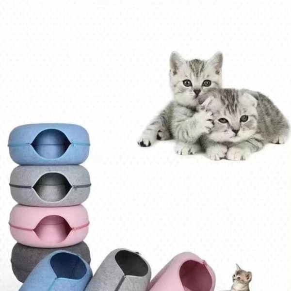 Cat Nest Cat Tunnel Donut LYSGÅ Light grey