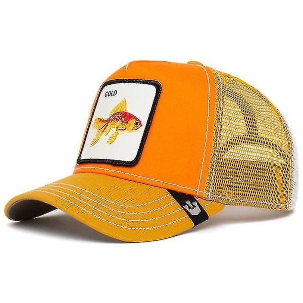Cap Solskydd Mesh Broderad Trucker Hat Goldfish