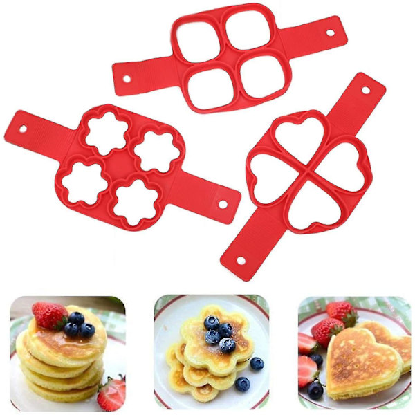 Non-stick Silikon Pannkaksform Kökstillbehör Ring Maker Silikon Bakning Tårta Ägg Ring Pannkaksbakningsform Form Pannkakstillbehör Ring Äggkokare