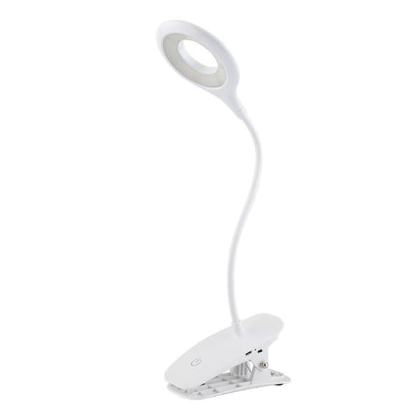 LED-klämspot läslampa klämma med touchsensor, vit