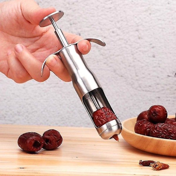 Rustfrit Stål Røde Dadler Jujube Udkerner Kirsebær Oliven Kerneborer Hjemmekøkken Frugt Kernefjerner Frø Udskubber Værktøj Tilbehør Betterlifefg