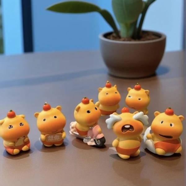 Søde Capybara Lulu Ornamenter Håndlavet Kontor Dukke Fødselsdagsgave Kreative Dekoration Ornamenter (Tilfældig En)