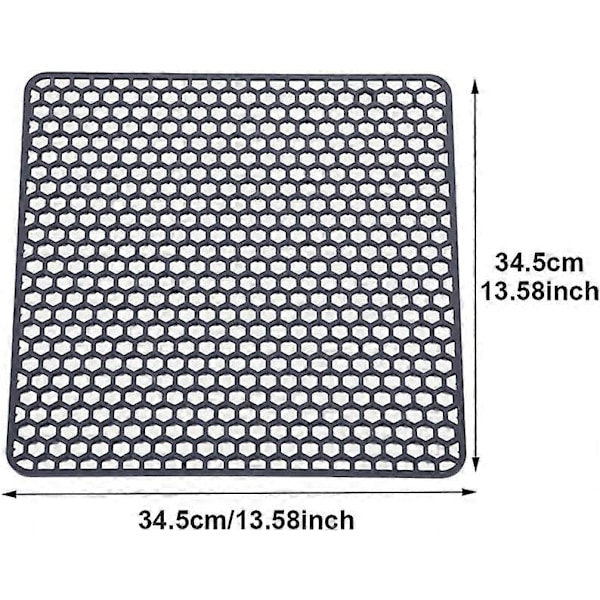 Värmebeständig Mjuk Silikon Standard Diskbänksmatta för Diskbänk (Grå), One Size