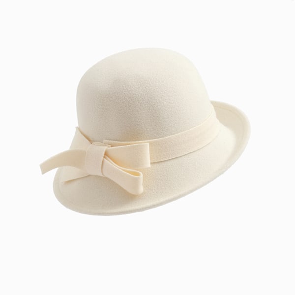 Vintage bøttehatt i filt for kvinner