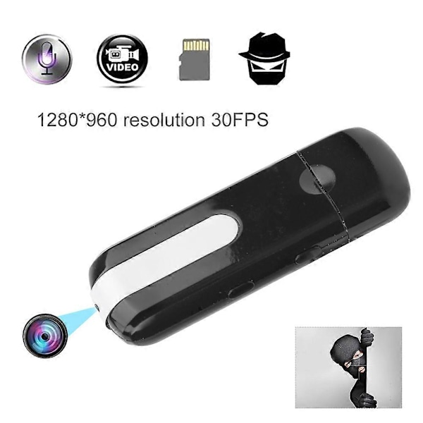 1280*960 30 FPS USB-disk Högupplöst Mini Dold Kamera Stöd TF Minneskort