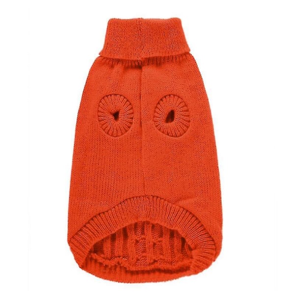 Hund Katt Vinterkläder Stickade Djurkläder För Katt Små Medium Hundar Chihuahua Hiromi Puppy Pet Sweater Pure Dog Sweater Orange L