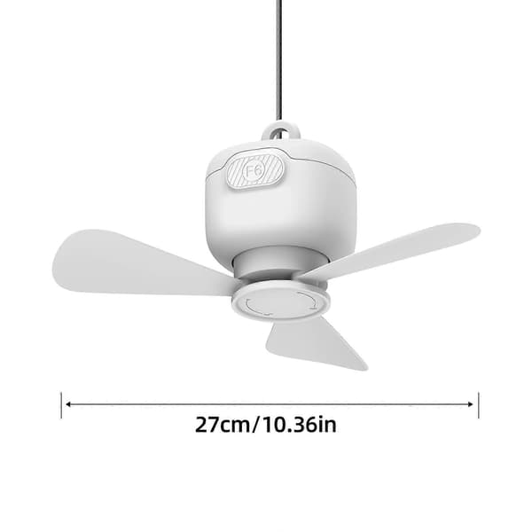Mini USB loftventilator, bærbar udendørs hængeventilator med tre hastigheder, ideel til camping og sovesale.