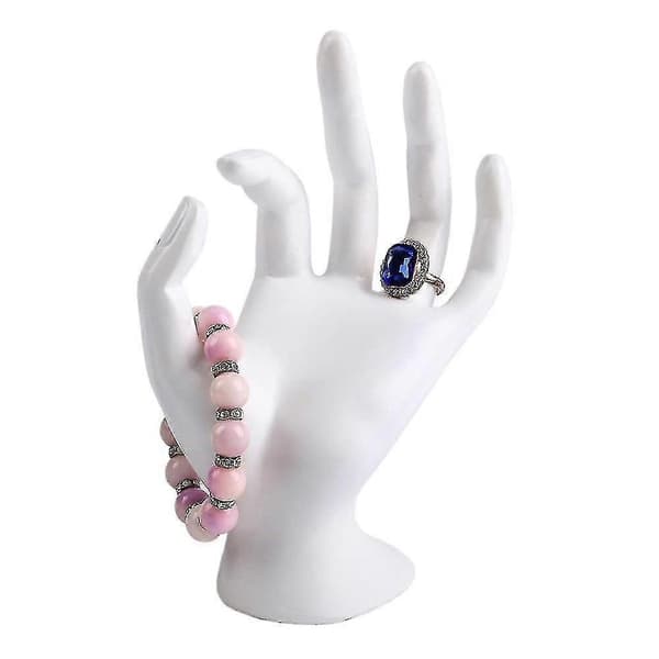 Hand Smyckesdisplayhållare, vit Ringhållare Handdisplay Ok Form