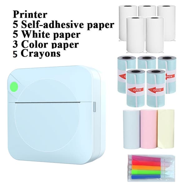 Mini etiketprinter Bluetooth-forbindelse fotoløsning studerende forkerte spørgsmål lommeprinter