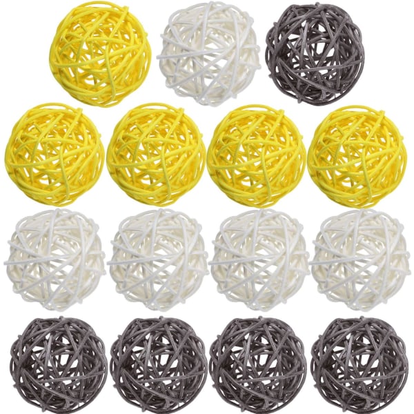 15 kpl värillisiä takraw-palloja 5cm kukin 5(keltainen+valkoinen+harmaa Yellow+White+Gray 15pcs