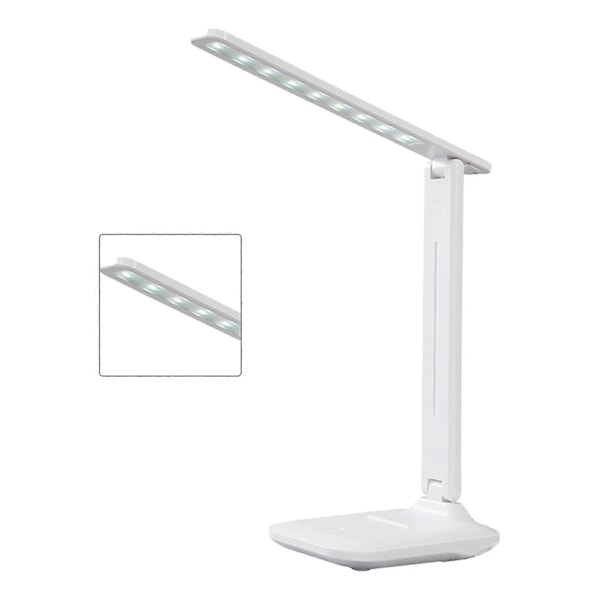 LED Skrivebordslampe med USB-lading, berøringsbryter for studier og hjemmebruk