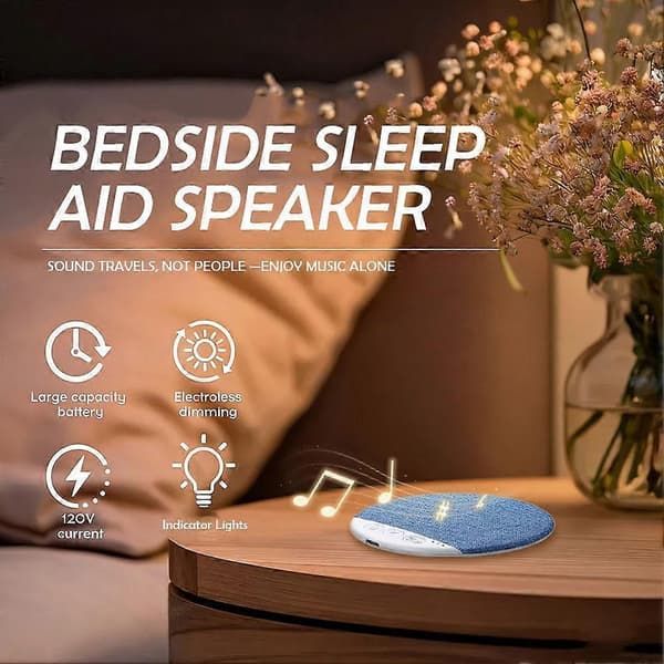 Kuddehögtalare Högtalare Under Kudde Hög Kvalitet Multifunktionell Bluetooth-högtalare Vitt Brus Black/1 set