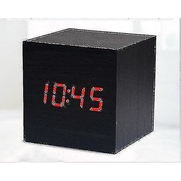 Gingko Cube LED-klickklocka väckarklocka med ljudaktivering (tid, datum och temperatur) Flera färger Svart och vit