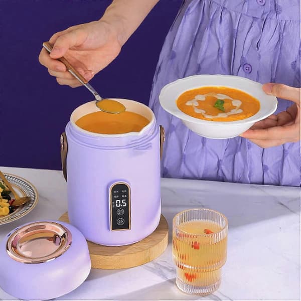 900ml Mini Elektrisk Kokare Multifunktionell och Effektiv Matlagning Soppa och Gröt