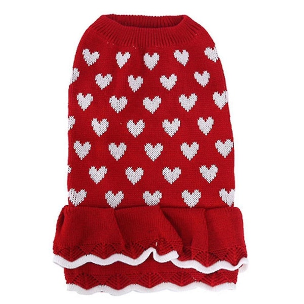 Dog Heart Sweater Kjole Varm Hunde Sweaters