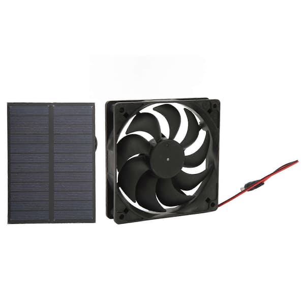 Udendørs solcelleventilatorsæt, 12V 3W bærbar udsugningsventilator, velegnet til camping, autocampere og drivhuse.
