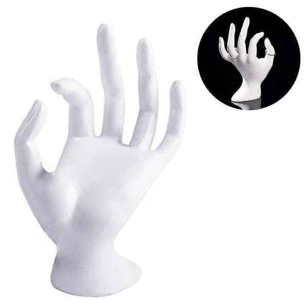 Hand Smyckesdisplayhållare, vit Ringhållare Handdisplay Ok Form