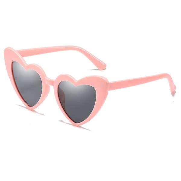 Hjerteformede solbriller til kvinder, trendy søde hjertebriller retro Taylor solbriller Pink