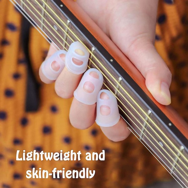 Silikone Guitar Finger Beskytter, Guitar Fingerspids transparent