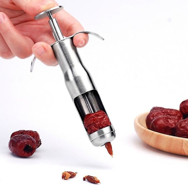 Rustfrit Stål Røde Dadler Jujube Udkerner Kirsebær Oliven Kerneborer Hjemmekøkken Frugt Kernefjerner Frø Udskubber Værktøj Tilbehør Betterlifefg