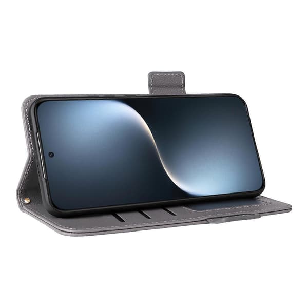 For Honor Magic7 5G Deksel med Håndleddsstropp Litchi Tekstur PU Lær Lommebok Telefon Deksel Grå