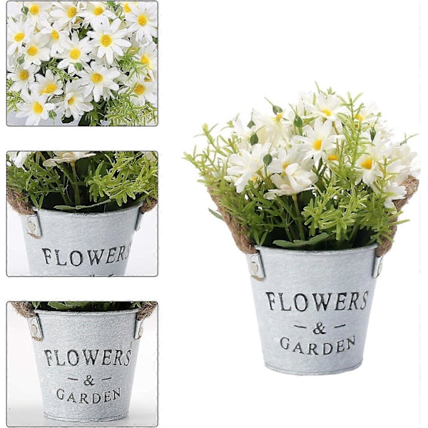 Konstgjorda Blommor Inomhus 3 st, med Metallkruka Konstgjord Växtdekoration