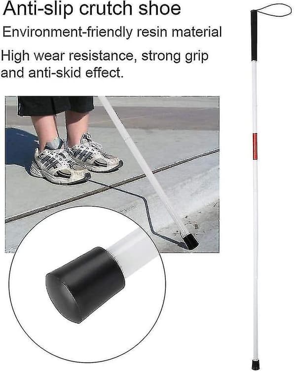 Ghyt Foldbar Stok til Blinde, 124cm 4-sektioner