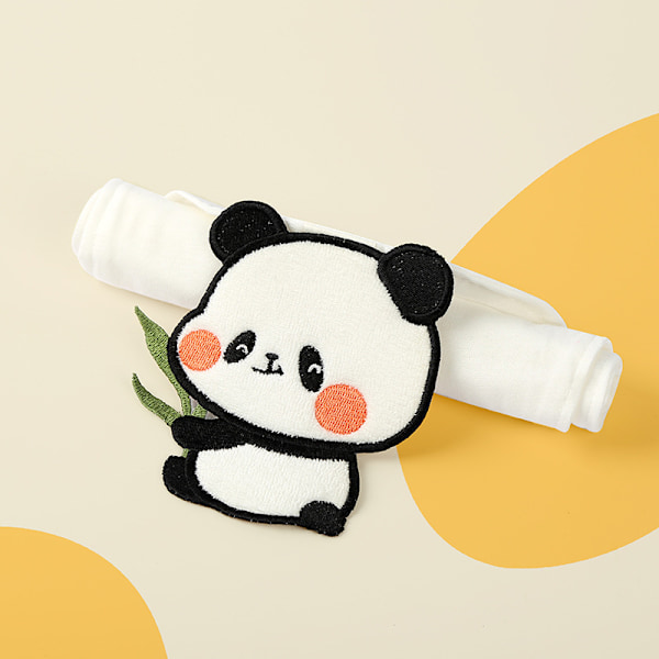 2-pack ren bomullssvett-absorberande handduk för stora barn Gasbind svett-absorberande handduk Baby bomullsplatta sling Panda