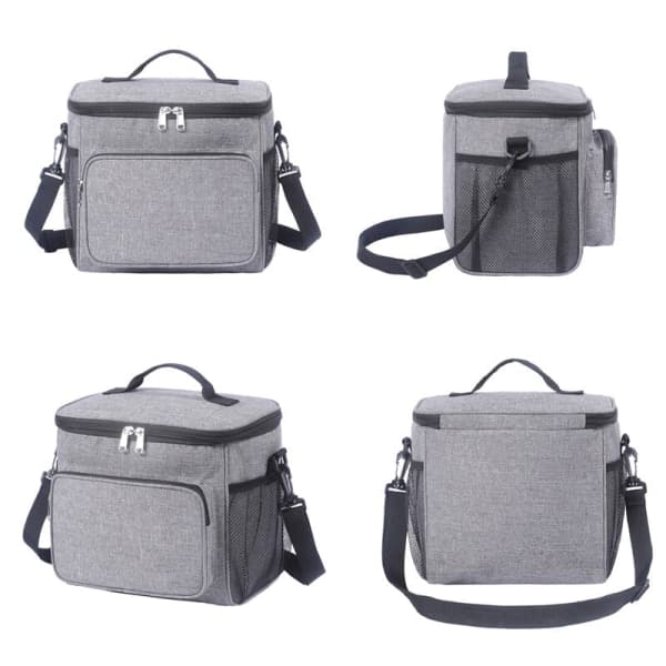 Cooler Bag, Soft Cooler Bag (Grå, 10L) Vikbar picknickväska, Stor