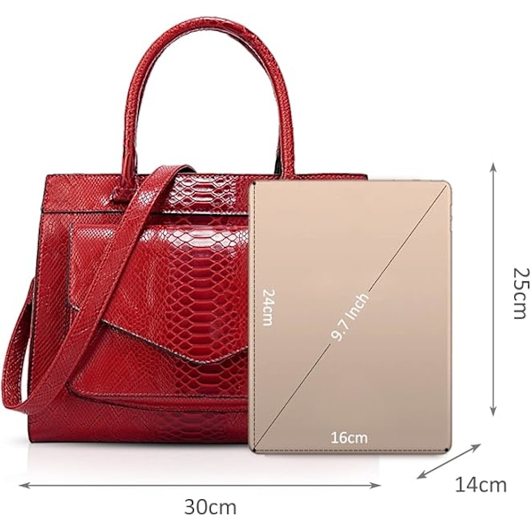 Damehåndvesker Mote Topphåndtak Veske Krokodilleskinn Tote Bag Dame Skulderveske Medium PU-Lær