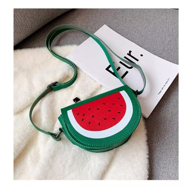 Söt väska för barn med axelrem vattenmelon frö rosa multicolor