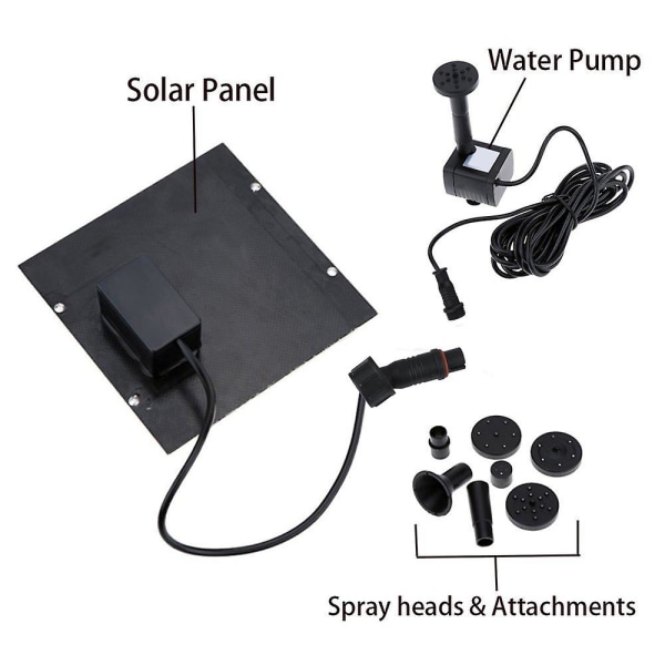 1,8w solar vannfontene pumpesett