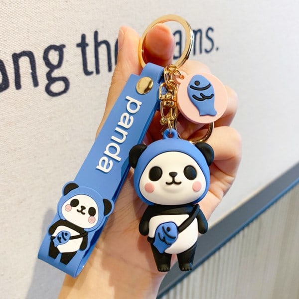 Sarjakuvamainen söpö avaimenperälahja Panda-avaimenperä Nukke luova avainriipus - korkea laatu