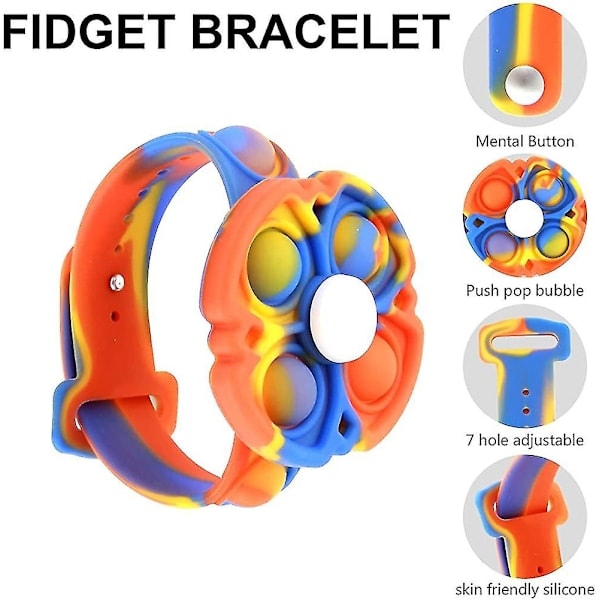 Pop Bubble Fidget Armband Leksaker, Stressreducerande och Ångestdämpande (1 st, röd)