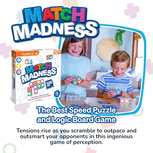 Foxmind Match Madness Brætspil - Visuelt matchningsspil med dobbelte tilstande til problemløsning, sjovt for voksne og familier